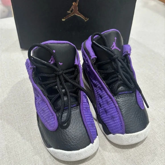 AIR JORDAN TODDLER Kids Air Jordan 13 TD "Purple Venom" Size 8c - Picture 7 of 9